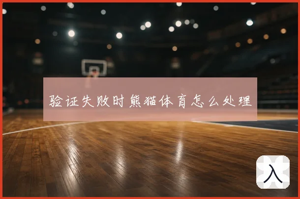 验证失败时熊猫体育怎么处理