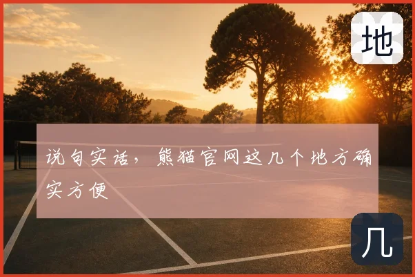 说句实话,熊猫官网这几个地方确实方便